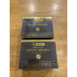 DERMORA 2 Pk Golden Glow Under Eye Patches (40 Pairs Eye Gels) - Rejuvenating Treatment