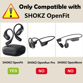 [2 Pack] easyBee Case Compatible with SHOKZ OpenFit Open-Ear Bluetooth Headphone Charging Cover with 2 Keychain, Soft Liquid Silicone Ultra Thin Shockproof Protective Kit - Black and Blue