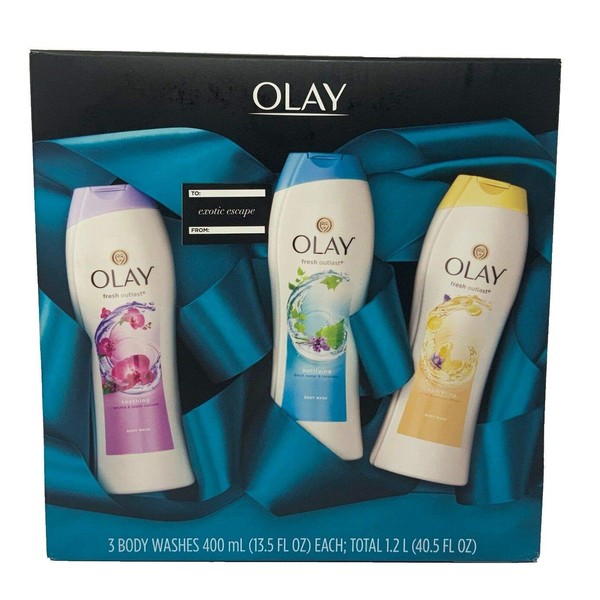 Olay Fresh Outlast Body Wash Gift Set, 13.5 Ounce Bottles, 3 Pack