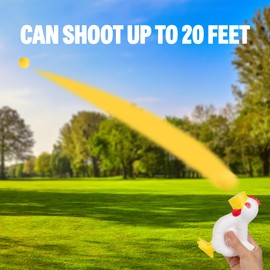 Hog Wild Chicken Ball Popper Toy - Includes 4 Soft Foam Balls - Squeeze to Pop Air Powered Balls Up to 20 Feet - Launcher Safe for Indoor/Outdoor Play