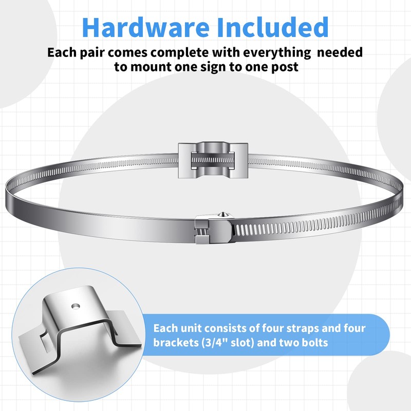 Oudain Sign Mounting Bracket for Larger Pole Adjustable Pole Clamp