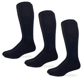 Carolina Ultimate Mens over the calf Seamless Toe Compression Socks 3 Pair Pack (Black, Men's Shoe Size 9-13 - Sock Size Large)