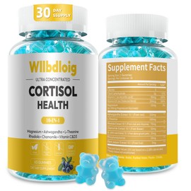 Cortisol Supplements Gummies for Women - Cortisol Manager for Stress Relief and Sleep with Magnesium, Ashwagandha, L-Theanine -Cortisol Health & Cortisol Detox for Women - 60 Vegetarian Gummies
