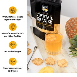 25+ Dried Pineapple slices | ME Garnish 3.5Oz Dried pineapple wheels | dehydrated pineapple garnish | dried fruit for cocktails | dehydrated fruit for cocktails | cocktail garnishes for drinks (3.5 Oz)
