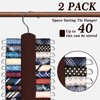 2 Pack Tie Rack for Closet, Premium Wooden Necktie Organizer