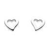 Dew Women's Sterling Silver Simple Open Heart Stud Earrings