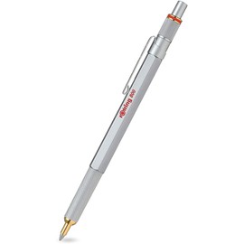 rOtring 800 Premium Ballpoint Pen - Silver Metal Barrel - Black Ink - Smooth Twist Action - Refillable - Gift Boxed