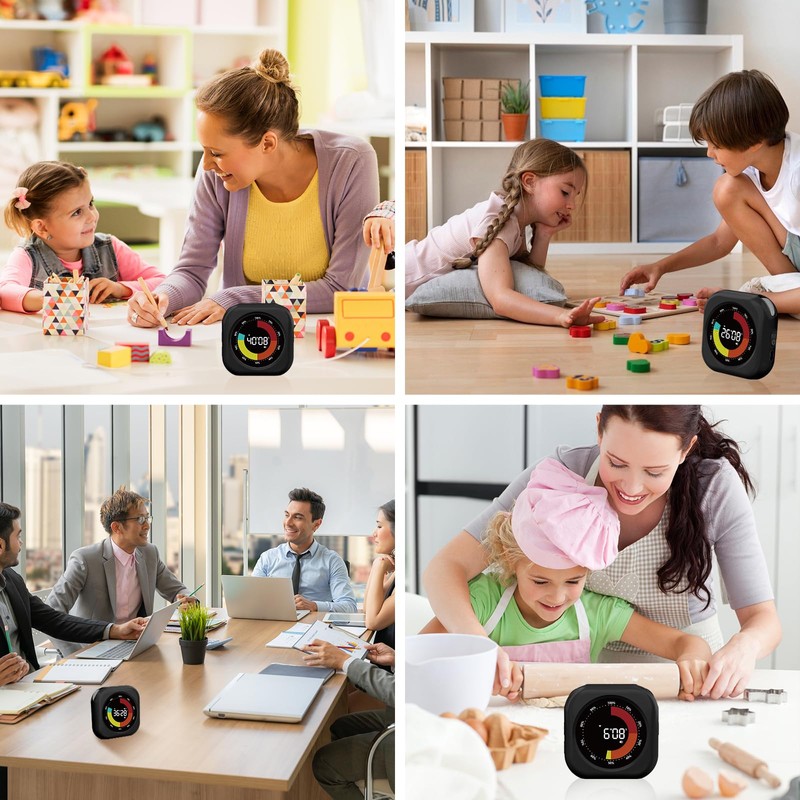 Visual Timer for Kids, 10 Hours Countdown/Up, with Rechargeable, 3