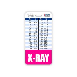 X-RAY Badge Buddy Vertical w/Height & Weight Conversion Charts (Standard, Pink)