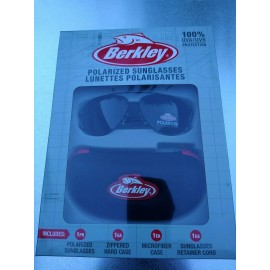 Berkeley Polarized Sunglasses Zipped Hard Case Microfiber Case Retainer Cord