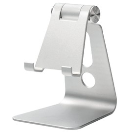 エレコム スマートフォン用スタンド/アルミスタンド/ケーブル差込/シルバー
