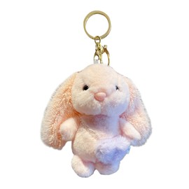 TQUXNGA Plüsch-Schlüsselanhänger mit Hasenherz, Spielzeug, Rucksack, Puppenanhänger, Schlüsselanhänger für Kinder, Freunde, Valentinstag-Dekoration, hellrosa, As detailed discription