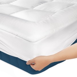Niagara Cotton Twin XL Mattress Topper - Pillow Top Mattress Cover Quilted Fitted Cooling Topper for Back Pain Deep Pocket Fits 20 Inches (39x80 Inches)