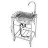 Single Basin Sink, 29.5Inch Height Kitchen Sink with Stand &