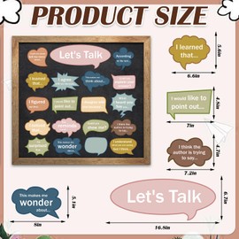 JarThenaAMCS 19 Pcs Conversation Starts Bulletin Board Set Let's Talk Educational Cutouts Boho Color Back to School Classroom Decorations for Chalkboard Wall Decor