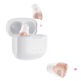 Rechargeable Hearing Aids for Seniors with Noise Cancellation 16-Channels Hearing Aids Digital & Invisible Design with Charging Box (Skin)