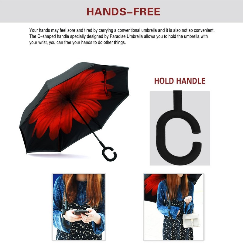 Spar. Saa Double Layer Inverted Umbrella with C-Shaped Handle, Anti-UV