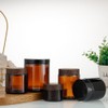 2 Packs 150ml 5oz Amber Glass Jars with Black Wood