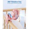 Sweetfull Portable Clip-on Fan 4000mAh Rechargeable LED Display 4 Speeds