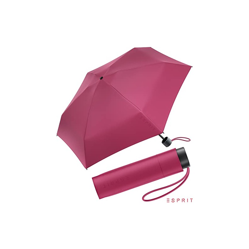 ESPRIT Pocket Umbrella in Multicoloured Design, vivacious pink, 95 cm,