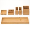 ROCDEER Bamboo Vanity Tray, 6-Piece Bathroom Countertop Vanity Tray Set,