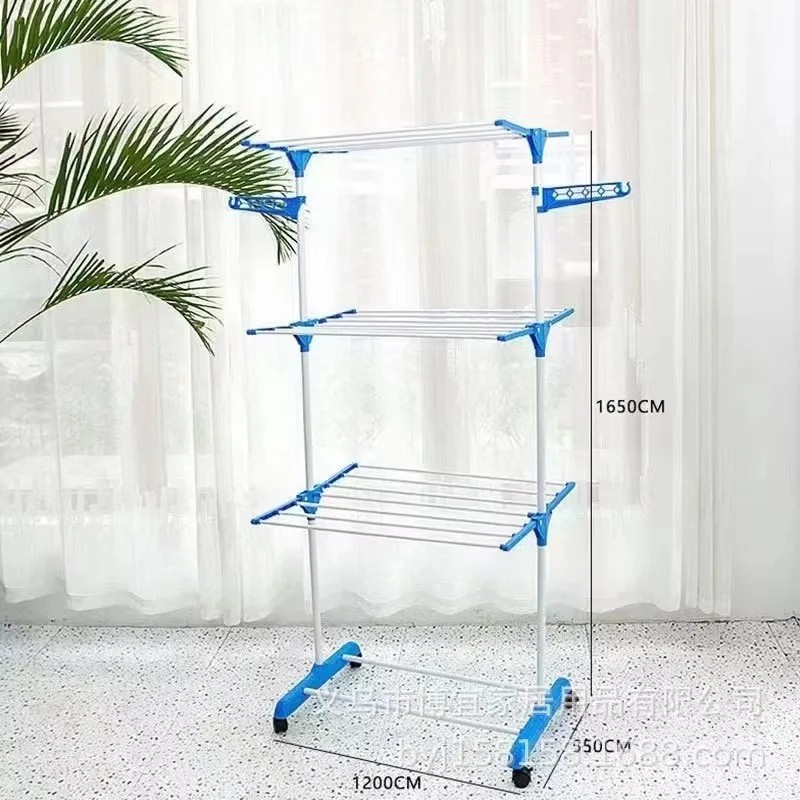ping Multi Functional Foldable Rolling Clothe Drying Rack Clothing Metal