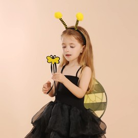JeVenis Bumble Bee Costume - Kids Bumblebee Wings, Headband & Toddler Costume for Carnival Party