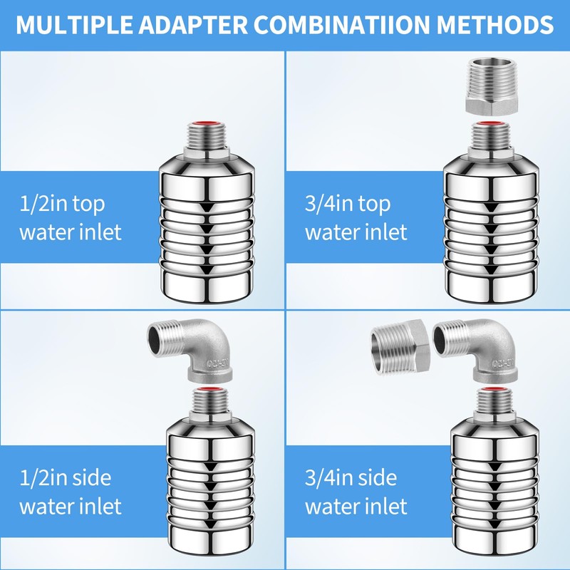2Pcs Water Float Valve for Water Tank, Aquapulse Automatic Water