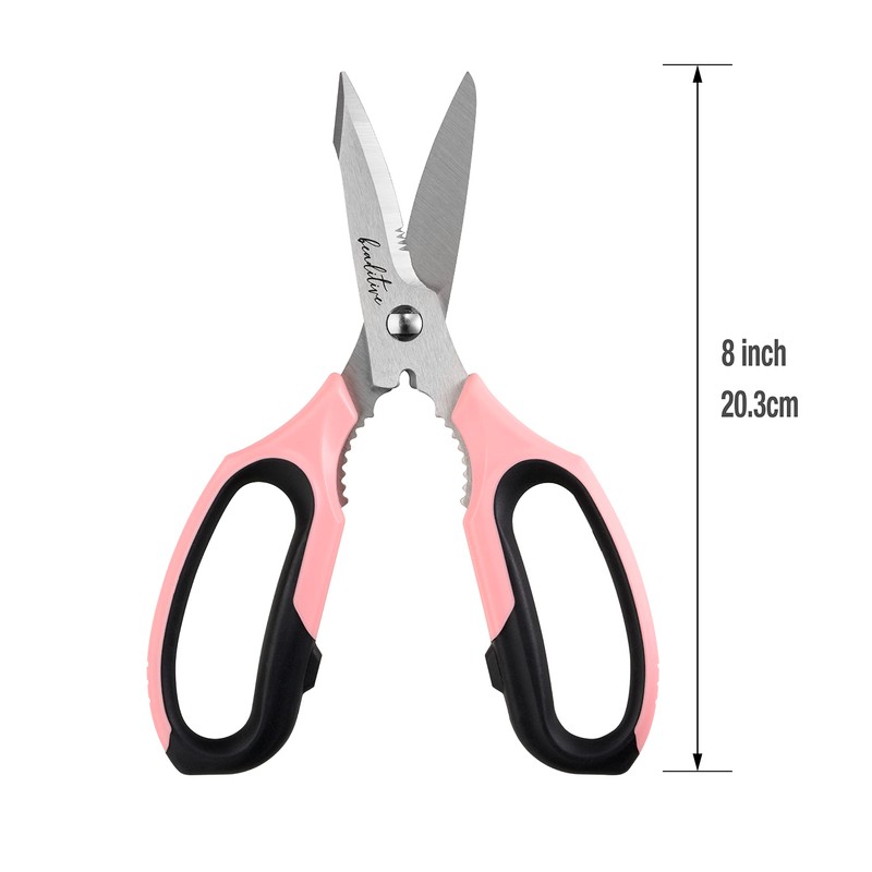 Beaditive Multi-Purpose 8" Kitchen Shears - Detachable, Serrated Blades, Japanese