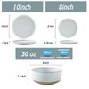 Hasense Plates and Bowls Sets, 18 Pieces Modern Porcelain Dishes
