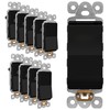 LIDER Black Minimalist Decorator Switch, Frameless Light Switch, On/Off Rocker