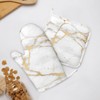 Oven Mitts and Pot Holders White Gold Marble Abstract Silicone