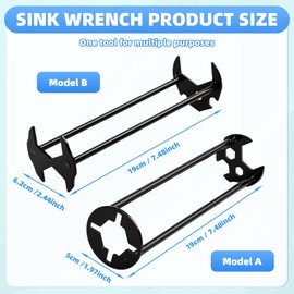 JIOOKEYU 2Pcs Multifunctional Sink Wrench Set - 7 Sizes Faucet Tool