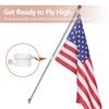 Anley 1.25" Plastic Flagpole Mounting Rings Set - Anti Wrap