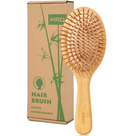 MRD Hair brush, Natural Bamboo Paddle Detangling Hairbrush, Massage Scalp Thick/Thin/Curly/Dry Hair For Women & Men