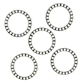 WS2812 RGB LED 24 Bits 24 X LED WS2812B 5050 Full Colour Light Addressable Ring with Built-in Driver DC 5V for Arduino Raspberry Pi ESP32 (Pack of 5)