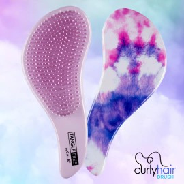 CALA Tangle-Free Best Curly Hair Brush Cotton Candy Skies | Tie Dye