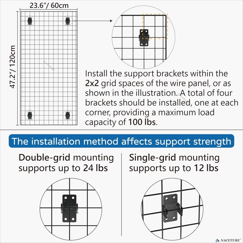 Grid Wall Clips - 12 Pack Advanced Gridwall Mount Brackets