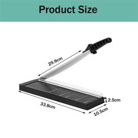 YQkangzhu Paper Trimmer, Paper Cutter Guillotine with Safety Blade Lock, 12in Cut Length, Heavy Duty Plastic Base Paper Cutting Board for Home, Office, School, 8 to 12 Sheet Capacity, Apply to A4-B7