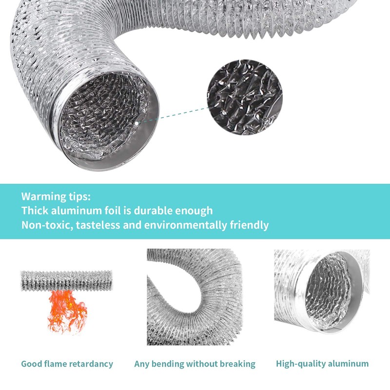 Cenipar Dryer Vent Hose-4 inch Ducting Vent Hose Flexible Aluminum