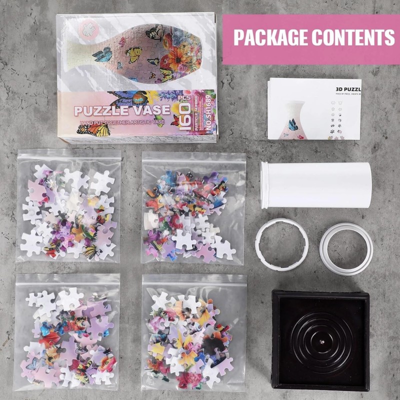 Silipull 3D Puzzle Vase Puzzle Flower Vase Crafted from 160