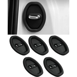 Black Car Door Lock Cover for Toyota Crown Crossover 35 Series / Crown Sport 35 Series / Crown Estate 35 Series Compatible Door Striker Cover Protector Shock Absorption Noise Reduction Rust Prevention