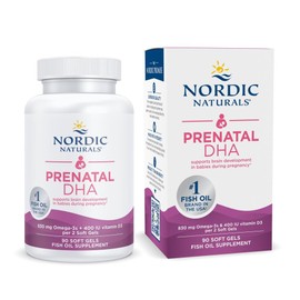 Nordic Naturals | Suplemento Alimenticio Prenatal DHA | 830 mg Omega‑3 EPA+DHA + 400 IU Vitamina D3 por Porción (2 Cápsulas) | 90 Cápsulas Blandas | Non‑GMO | Sin Gluten | Sin Lácteos | Certificado Friend of the Sea | 1 Mes de Uso