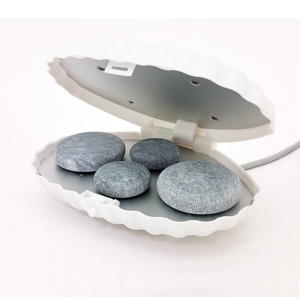 Royal Massage Clamshell Hot Stone Heater with 4 Hot Rocks