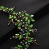 Teyglen Crystal Wedding Hair Vine Bridal Green Rhinestone Beads Headband