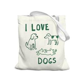 SZERE Dog Gifts Funny Canvas Tote Bag for Women, Dog Tote Bag, I Love Dogs, Dog Gifts Bag, Girls Tote Bag, Trendy Gifts for Women Teens Teen Girls, Christmas Gifts for Women, Reusable Shopping Bags