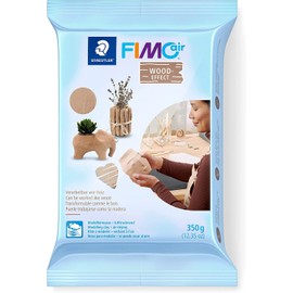 FIMO Air Modelling Clay, 2 x 350 g, Air-Drying Clay in Wood Colour, Ready to Use, Pleasant Feel, No Burning Process Necessary, Does Not Stick, At Least 95% Natural Raw Materials