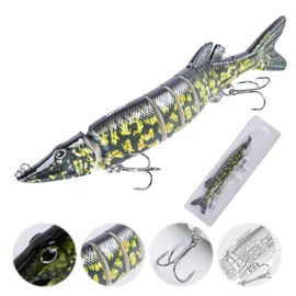 Goture Artificial Bait Pike, Gliding Bait, Jointed Pike Bait, Topwater Fishing Lure for Segment Swimming Bait, Lifelike Fishing Lure Set Fish Bait for Zander, Perch, Trout, Wobbler, Swimbait