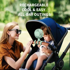 AMACOOL Battery Operated Stroller Fan Flexible Tripod Clip On Fan with 3 Speeds and Rotatable Handheld Personal Fans for Car Seat Crib Bike Treadmill (Green)