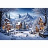 MOONDECO 5x3FT 2025 Christmas Village Backdrop for Photography Snow Winter